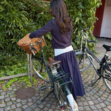 Mimi Maxi Skirt in White and Navy