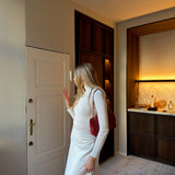 Frenchie Forever Turtle Neck in White