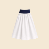 Mimi Maxi Skirt in Navy and White