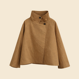 Liz Plaid Cuff Coat in Burnt Butter