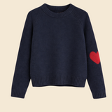 Sœur Heart Sweater in Navy and Red