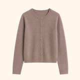 Theo Cashmere Cardigan in Teddy
