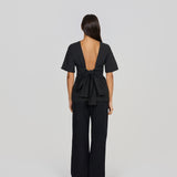 Short Sleeve Rhoe Top in Black