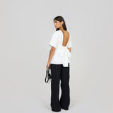 Short Sleeve Rhoe Top in White