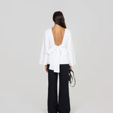 Long Sleeve Rhoe Top in White