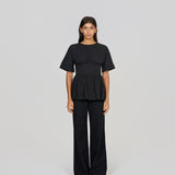 Short Sleeve Rhoe Top in Black
