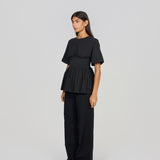 Short Sleeve Rhoe Top in Black